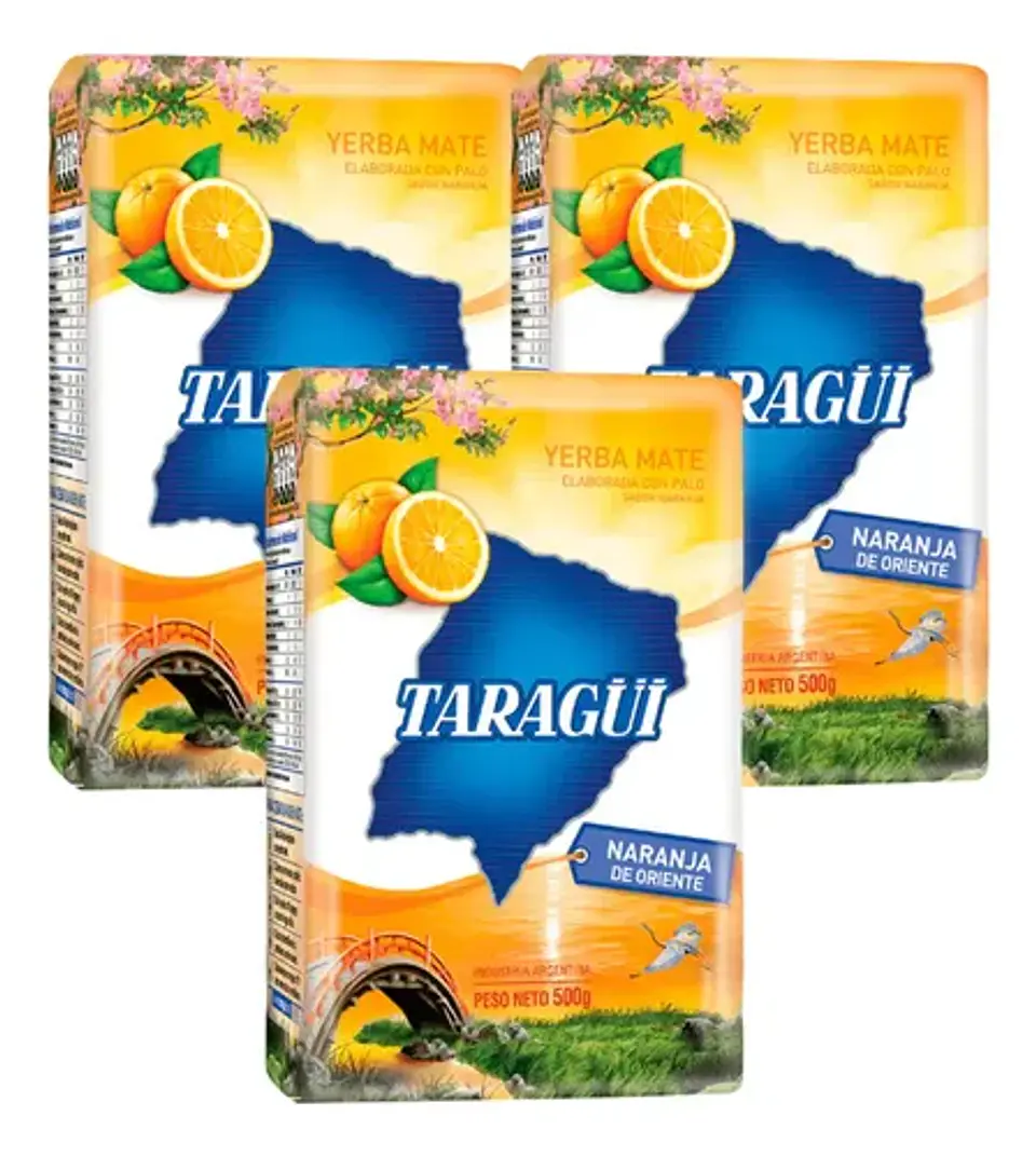 Yerba Mate Taragüí Naranja Pack 3x2 500g 4