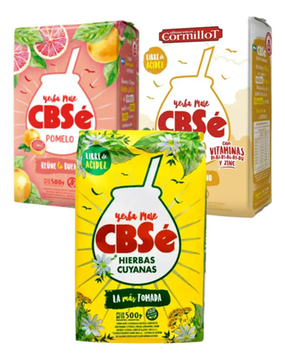 Yerbas Mate Pack Cbsé Pomelo, H. Cuyanas Y S. Naranja 500g 3