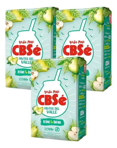 Yerba Mate Cbsé Frutos Del Valle Pack 3x2 500g 1