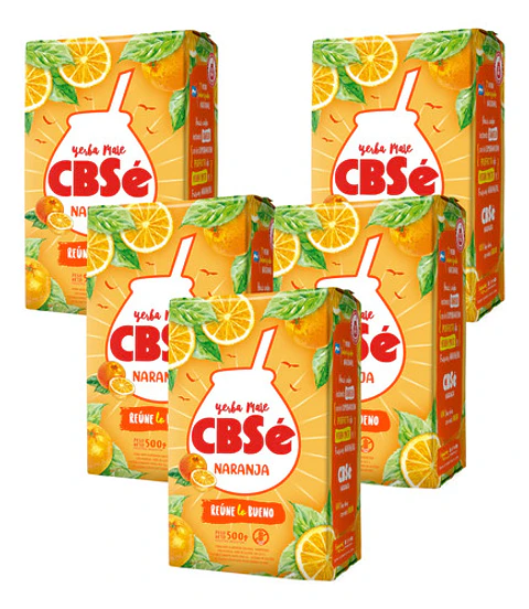 Yerba Mate Cbsé Naranja Pack 5x4 500g