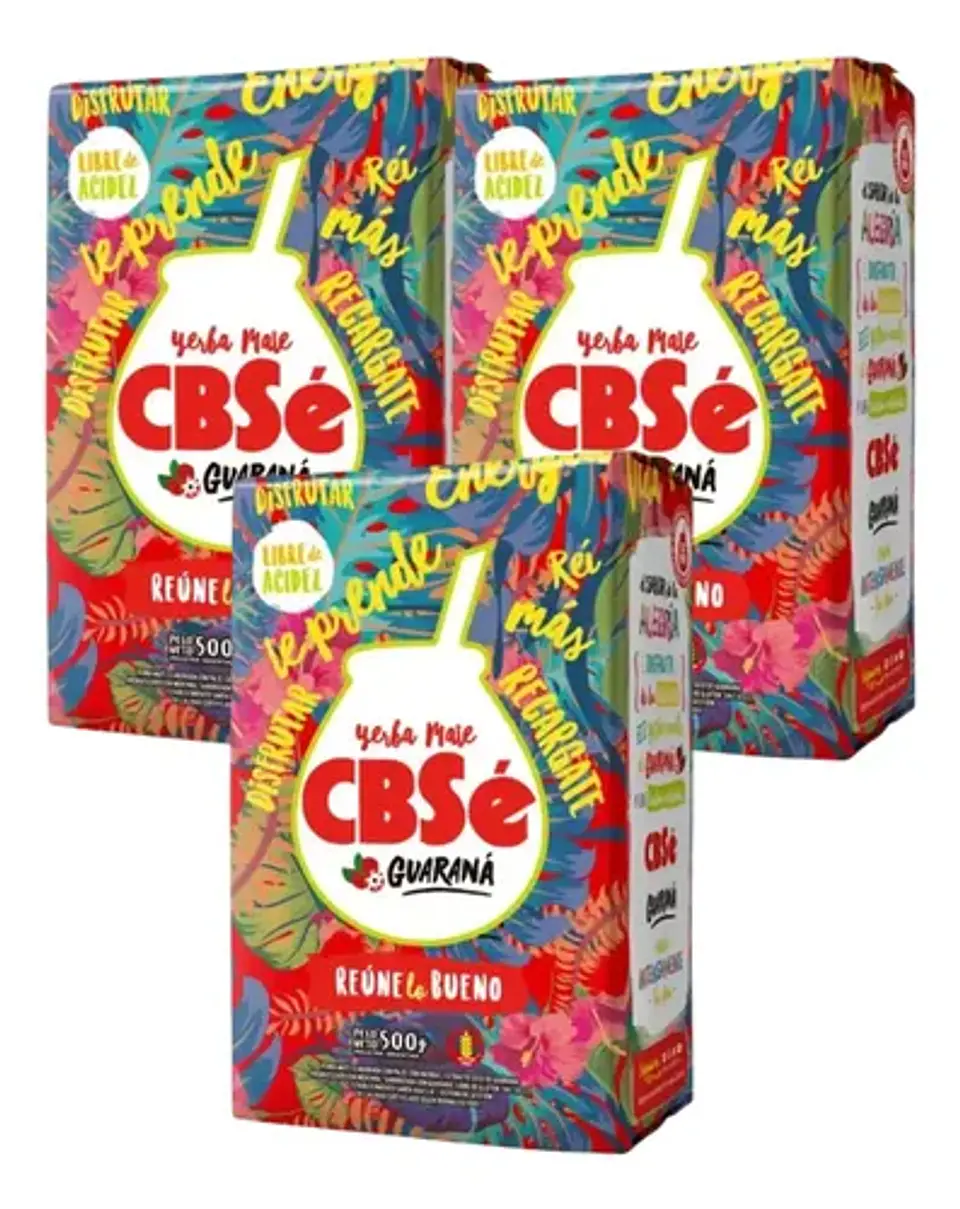 Yerba Mate Cbsé Guaraná Pack 3x2 500g 3