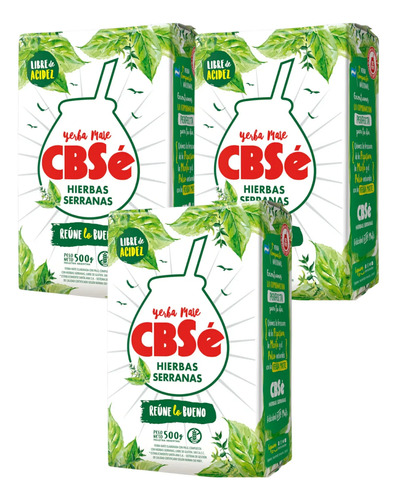 Yerba Mate Cbsé Hierbas Serranas Pack 3x2 500g 4