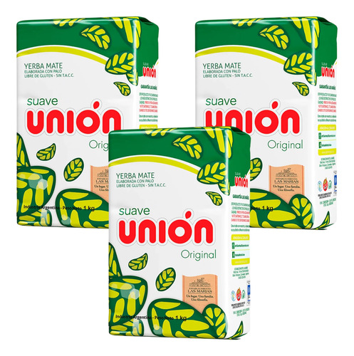 Yerba Mate Unión Suave Pack 3x2 1k 2
