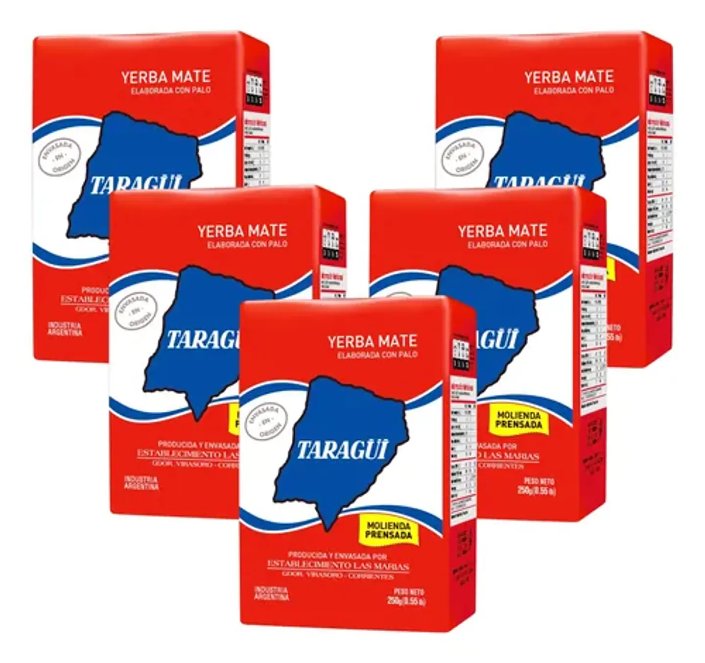Yerba Mate Taraguí Tradicional Prensada Pack 5x4 250g 3
