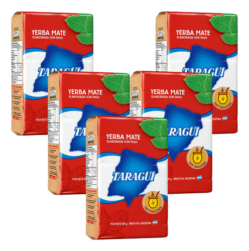 Yerba Mate Taragui Tradicional Pack 5x4 500g 3