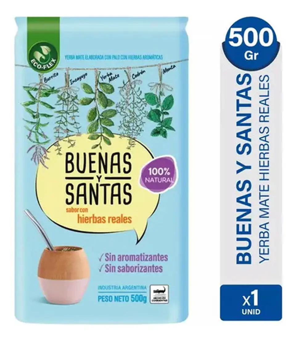 Yerba Mate Buenas y Santas Mediana 1/2 Kg 2
