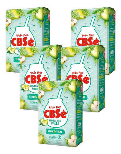 Yerba Mate Cbsé Frutos Del Valle Pack 5x4 500g 2