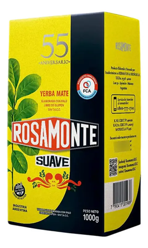 Yerba Mate Rosamonte Suave 500g