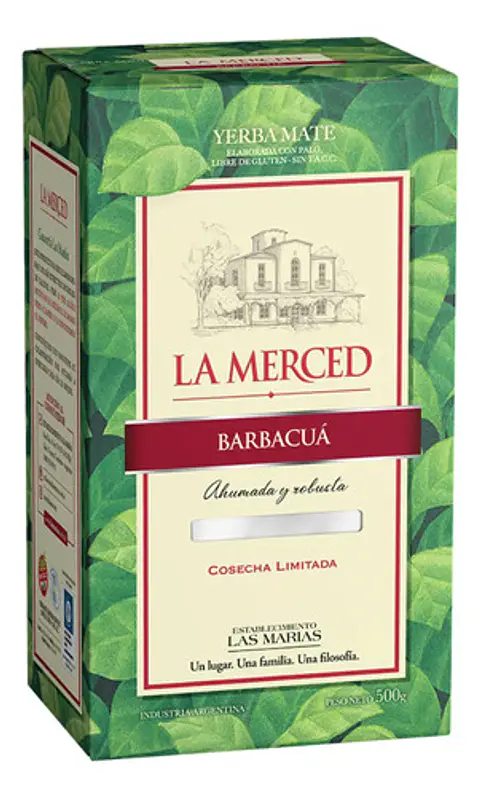 Yerba Mate Barbacua La Merced 500g C/ Palo Original Sin Tacc