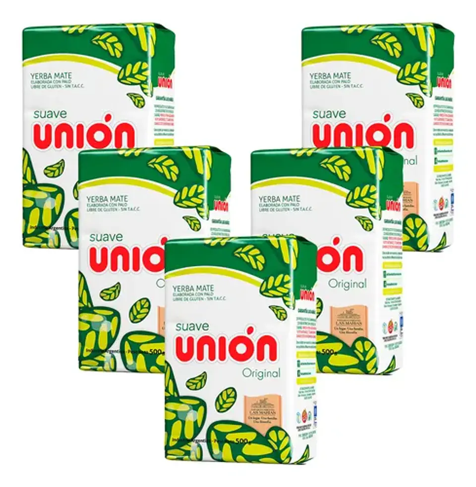 Yerba Mate Unión Suave Pack 5x4 500g 1