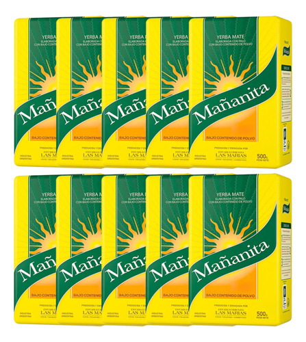 Yerba Mate Mañanita Tradicional Pack 10x500g 3