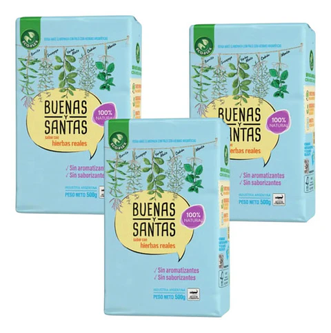 Yerba Mate Buenas Y Santas Pack 3x2 500g