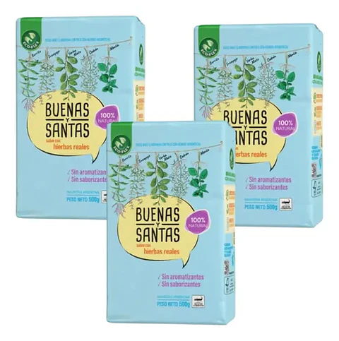 Yerba Mate Buenas Y Santas Pack 3x2 500g
