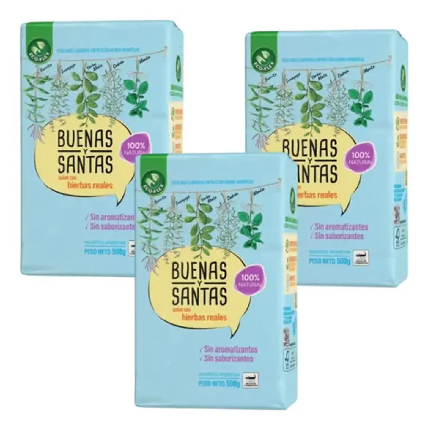 Yerba Mate Buenas Y Santas Pack 3x2 500g 2