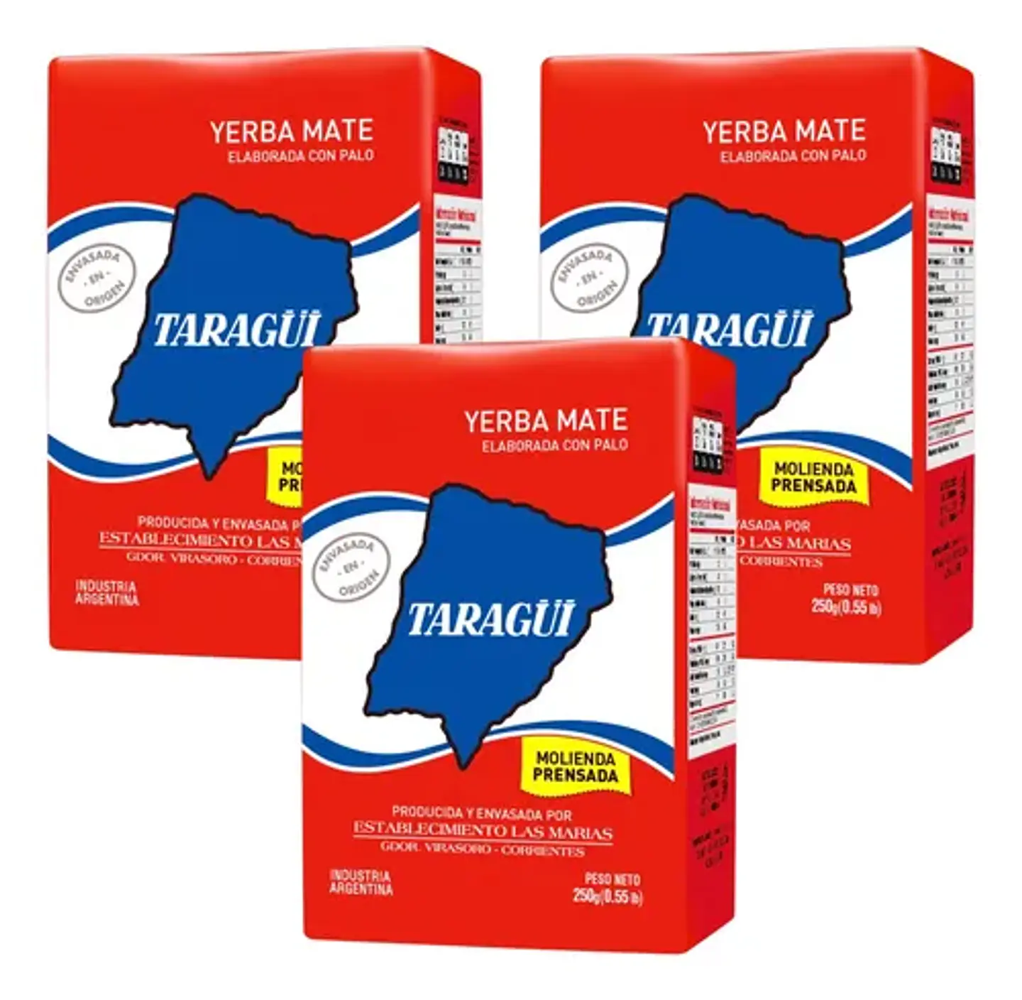 Yerba Mate Taraguí Tradicional Prensada Pack 3x2 250g 3