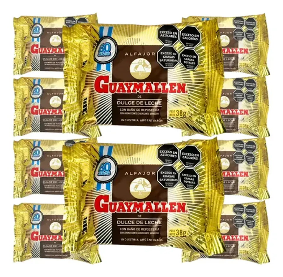 Alfajores Guaymallen Dulce De Leche Negro Pack 10x38g 4