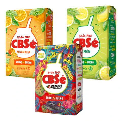 Yerba Mate Cbsé Sabores Naranja, Limón Y Guaraná 3x2 500g