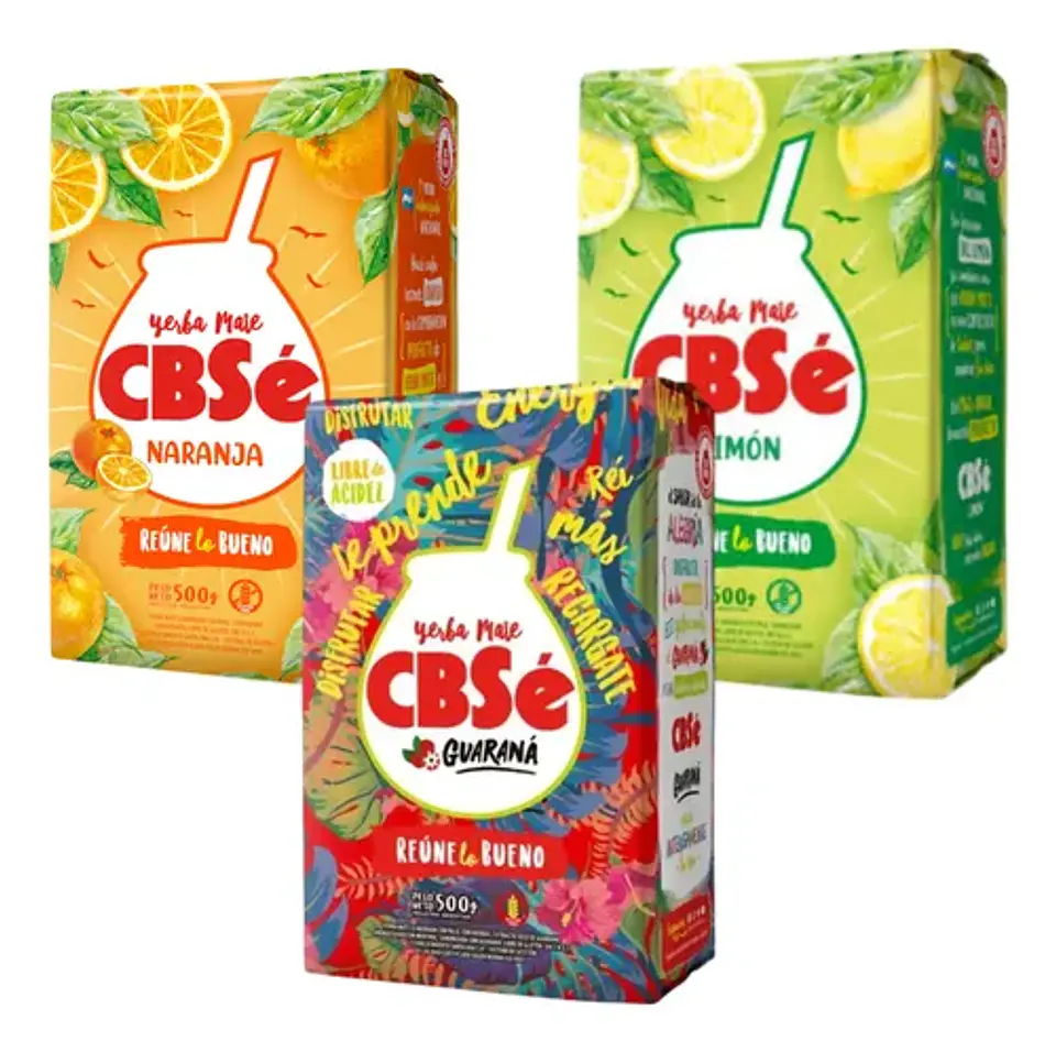 Yerba Mate Cbsé Sabores Naranja, Limón Y Guaraná 3x2 500g 4