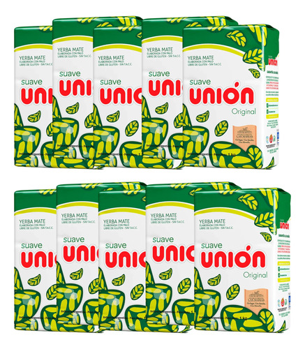 Yerba Mate Unión Suave Pack 10x1k 3