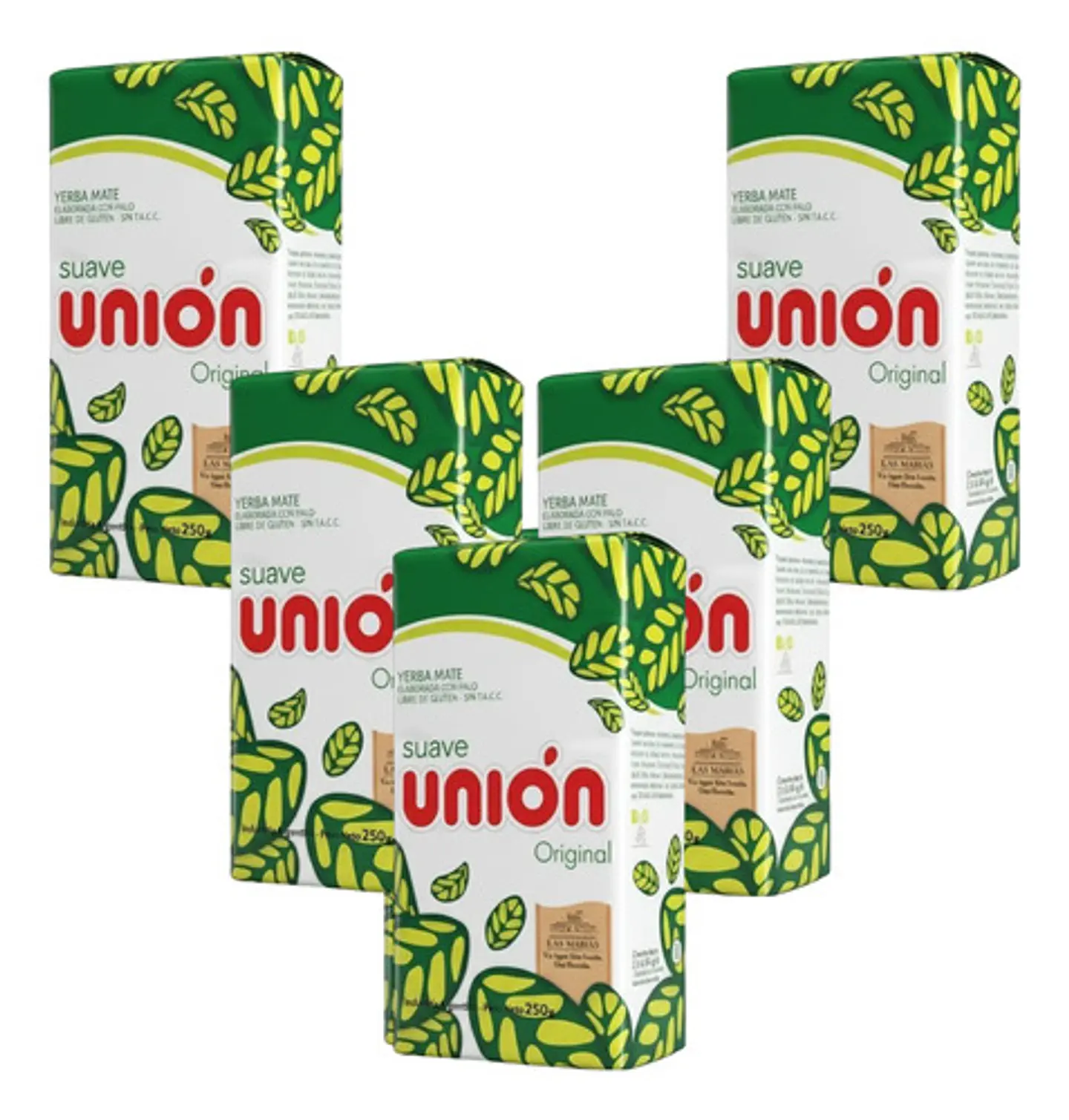Yerba Mate Unión Suave Original Pack 5x4 250g 3