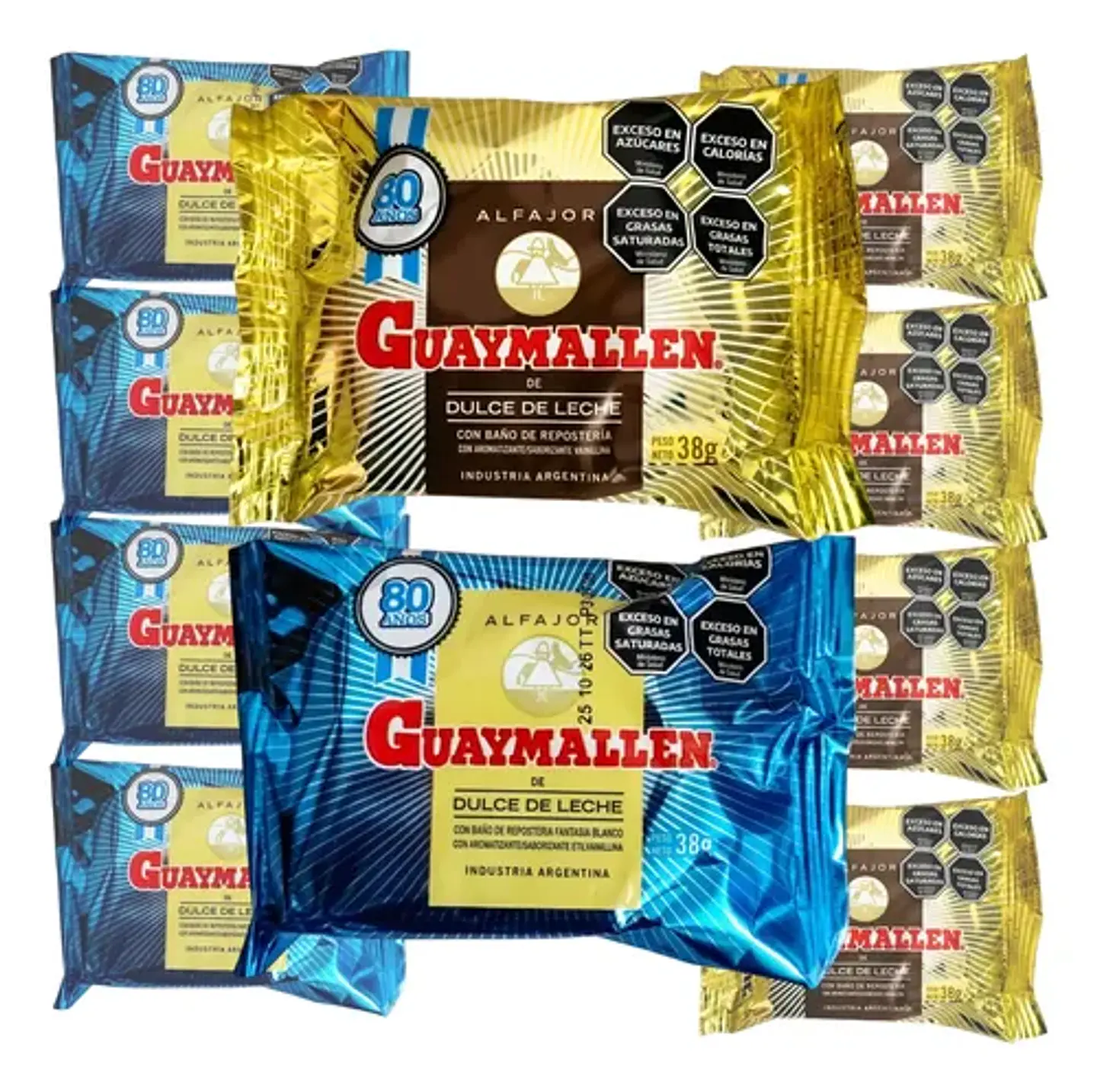 Alfajores Guaymallen Mixtos Dulce De Leche Pack 10x38g 2
