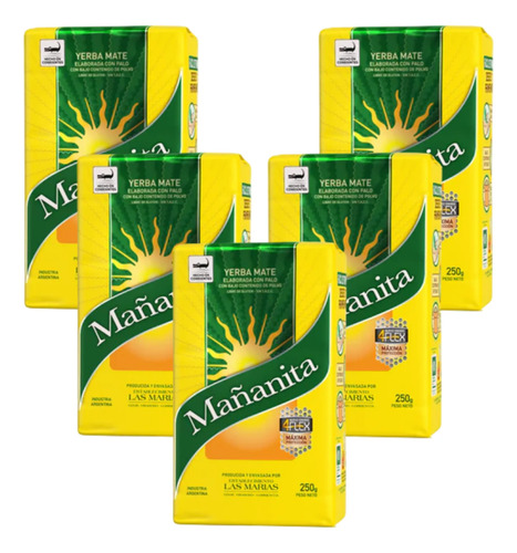 Yerba Mate Mañanita Prensada Pack 5x4 250g 4