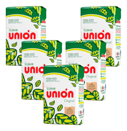 Yerba Mate Unión Suave Pack 5x4 1k 2
