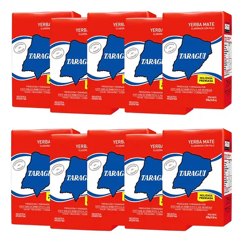 Yerba Mate Taraguí Tradicional Prensada Pack 10x250g