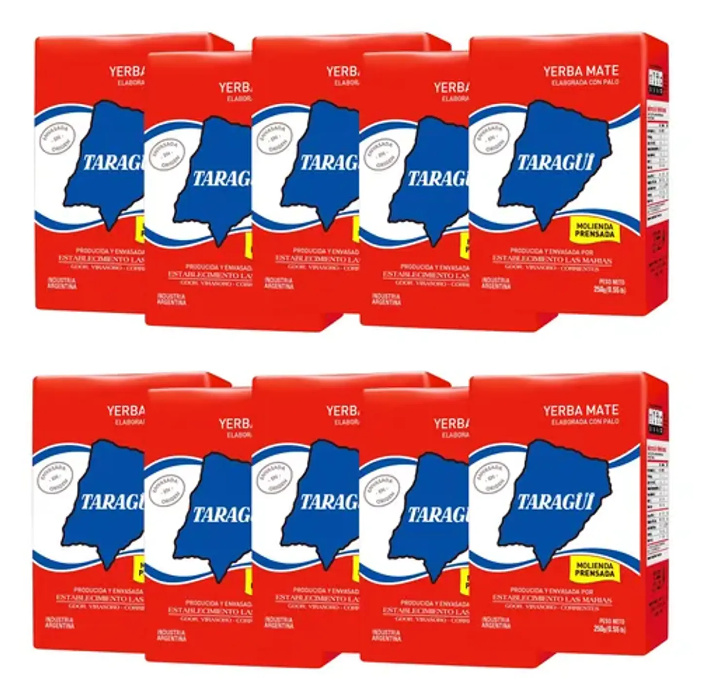 Yerba Mate Taraguí Tradicional Prensada Pack 10x250g 1