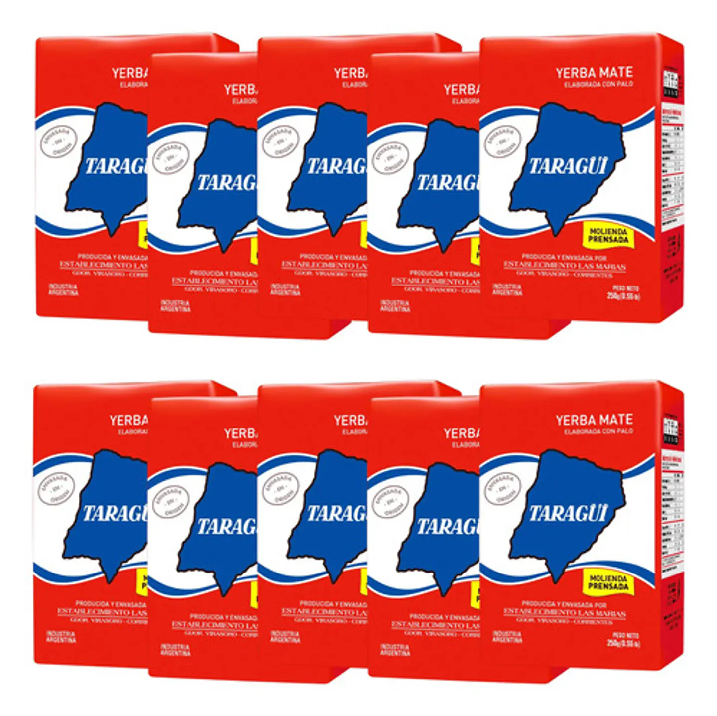 Yerba Mate Taraguí Tradicional Prensada Pack 10x250g 3