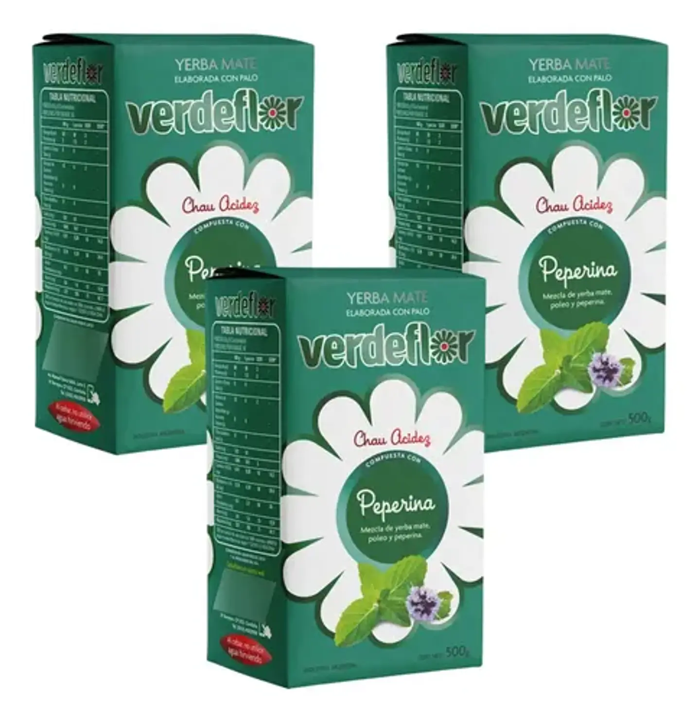 Yerba Mate Verdeflor Peperina Pack 3x2 500g 4
