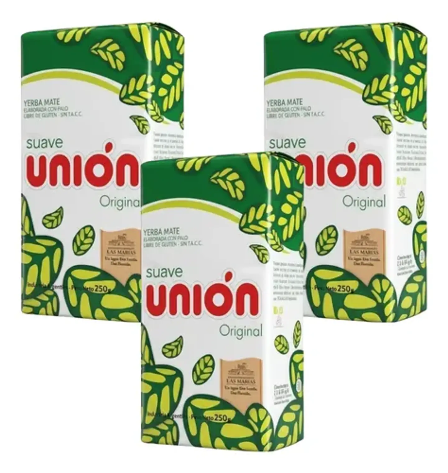 Yerba Mate Unión Suave Original Pack 3x2 250g 2