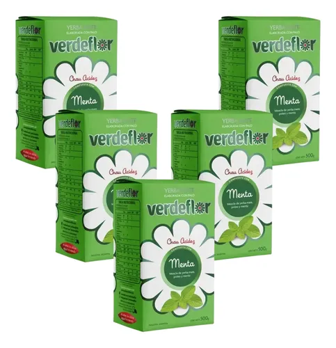 Yerba Mate Verdeflor Menta Pack 5x4 500g 1