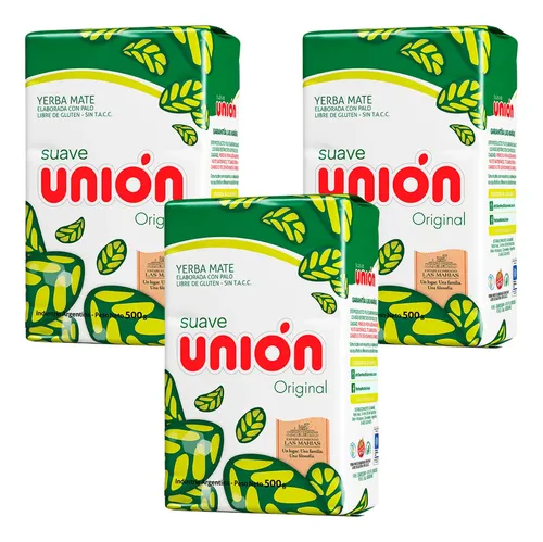 Yerba Mate Unión Suave Original Pack 3x2 500g 2