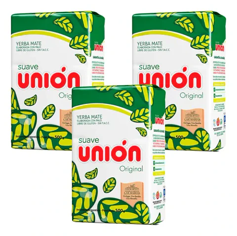 Yerba Mate Unión Suave Original Pack 3x2 500g