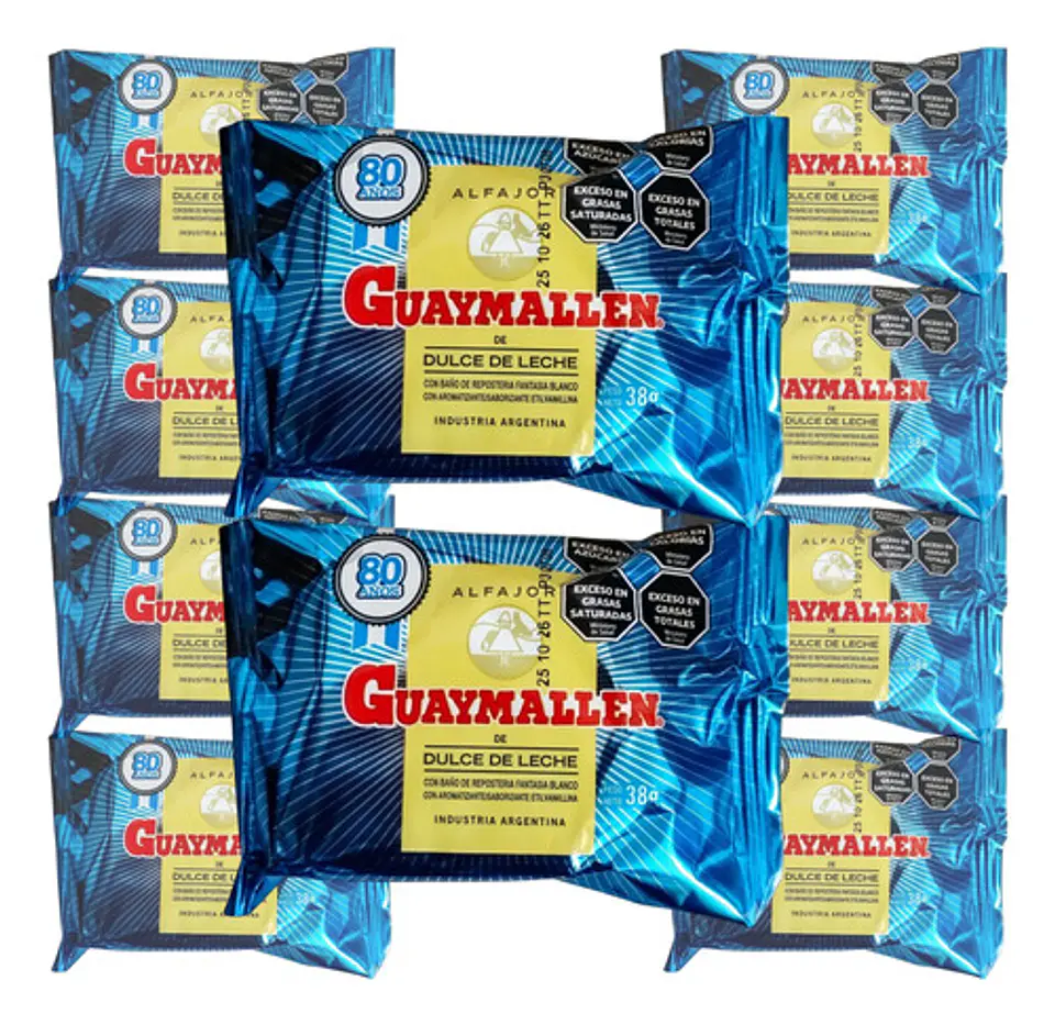 Alfajor Guaymallen Dulce De Leche Blanco Pack 10x38g 3