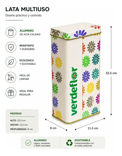 Yerba Mate Verdeflor 5 Sabores Surtidos Más Dispensador 500g 5
