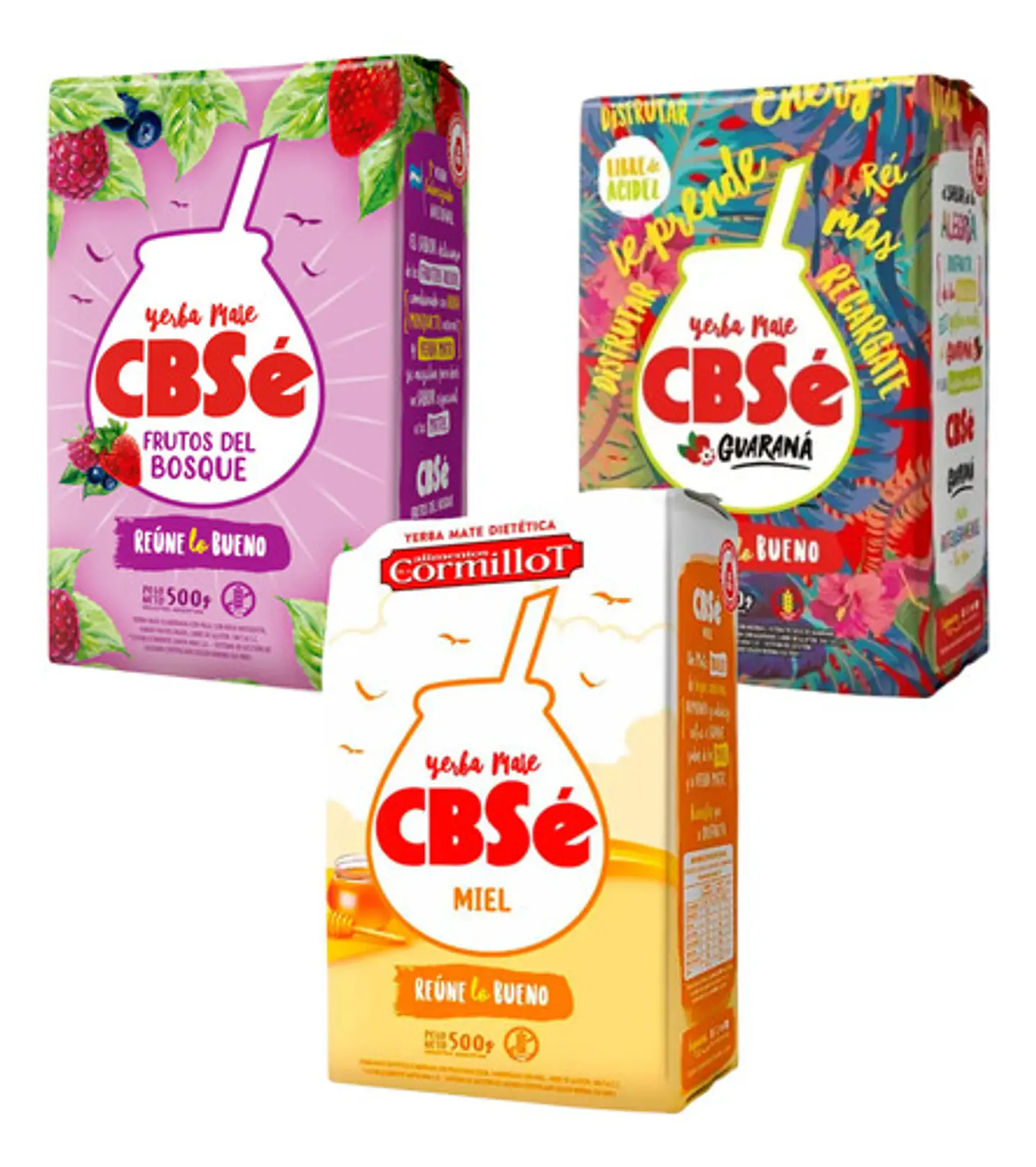 Yerba Mate Cbsé F. Del Bosque, Guaraná Y Miel Pack 3x500g 3