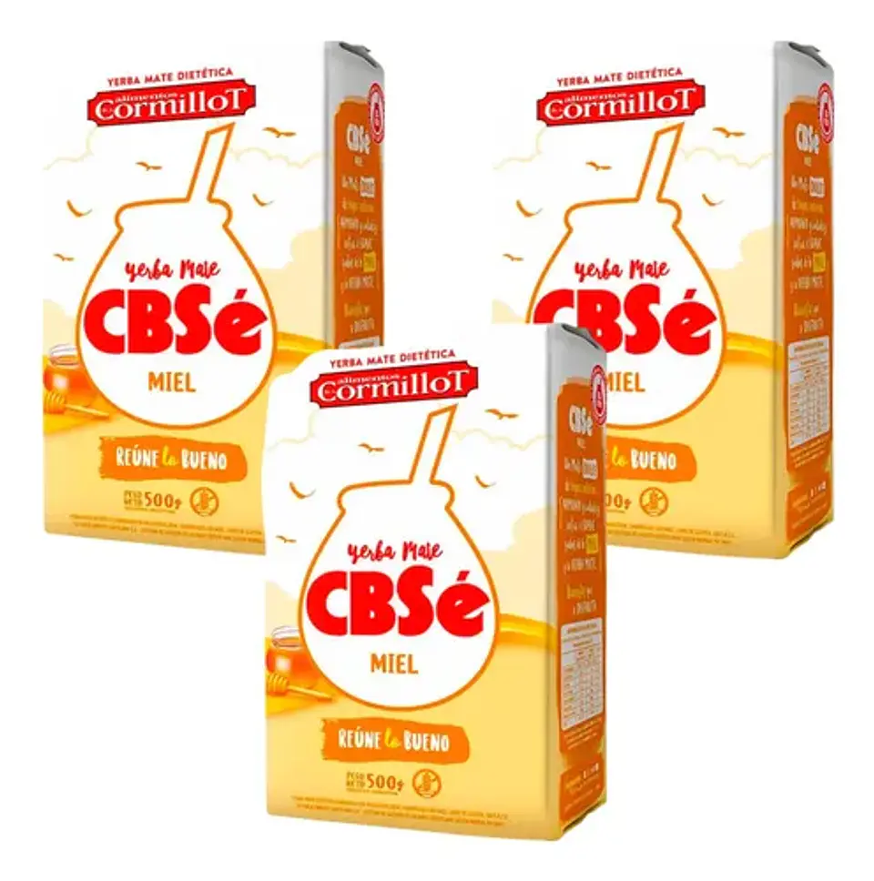 Yerba Mate Cbsé Miel Dietética Pack 3x2 500g 2