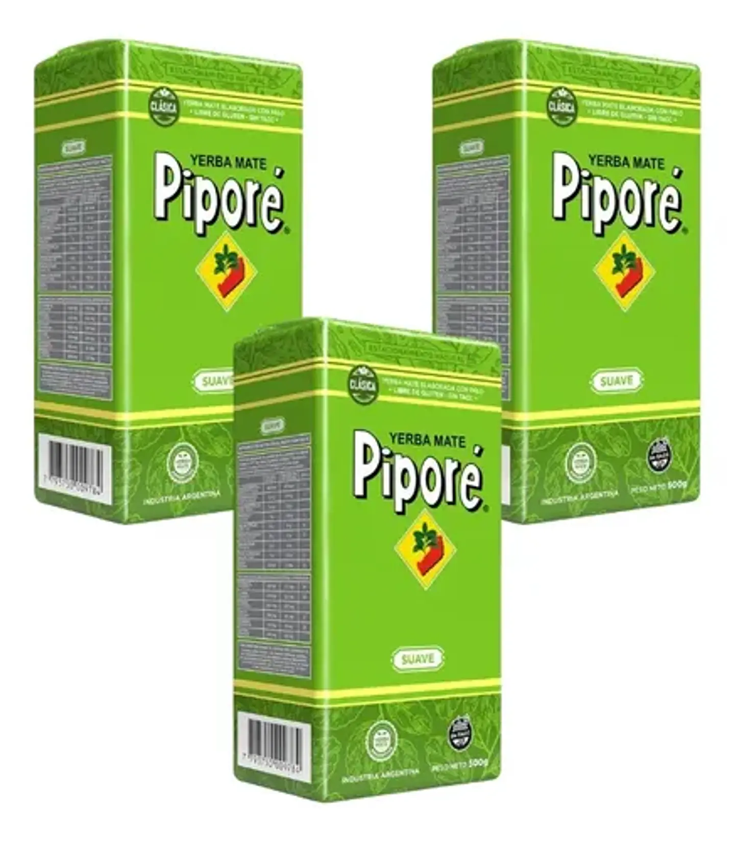 Yerba Mate Piporé Suave Pack 3x2 500g 1