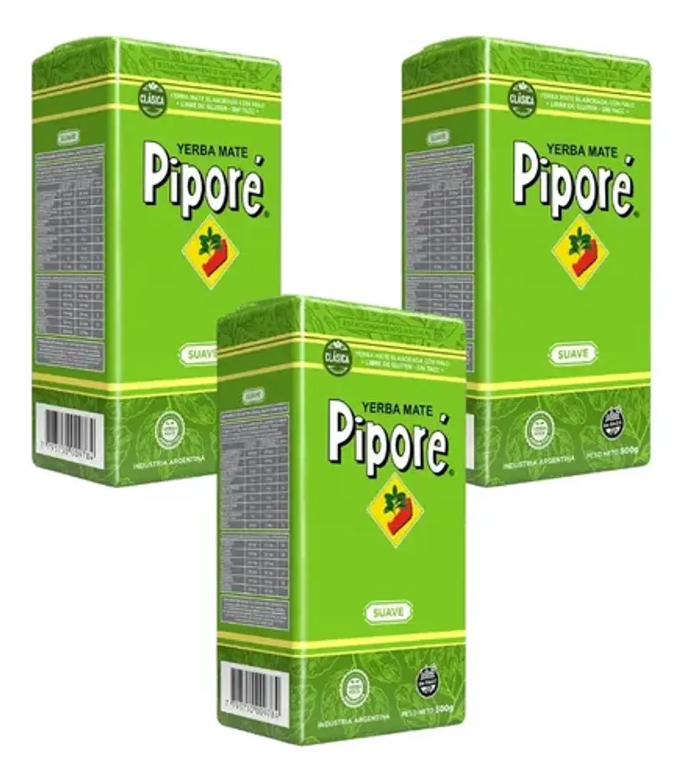 Yerba Mate Piporé Suave Pack 3x2 500g 3