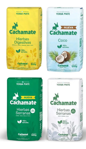 Yerba Mate Cachamate Pack 4 Variedades Surtidas 500g 3