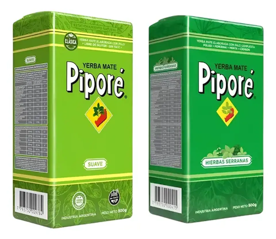 Yerba Mate Piporé Suave Y Hierbas Serranas 500g 1