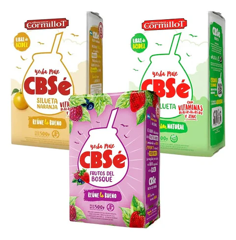 Pack 3 Yerba Mate Cbsé Silueta Y Frutos Del Bosque 500g