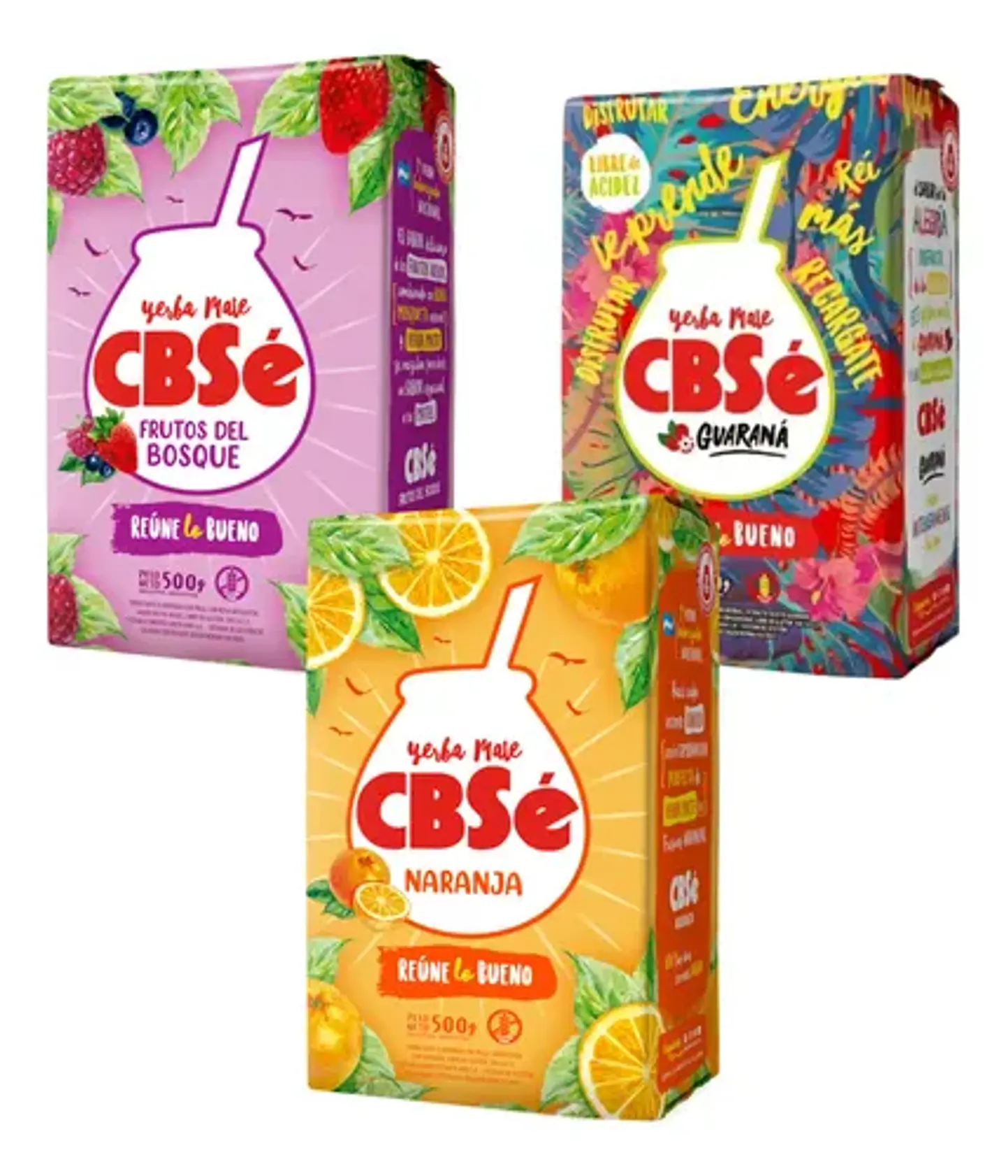 Yerba Mate Cbsé F. Del Bosque, Guaraná Y Naranja Pack 3x500g 1