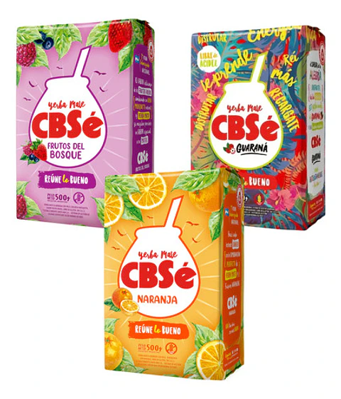 Yerba Mate Cbsé F. Del Bosque, Guaraná Y Naranja Pack 3x500g