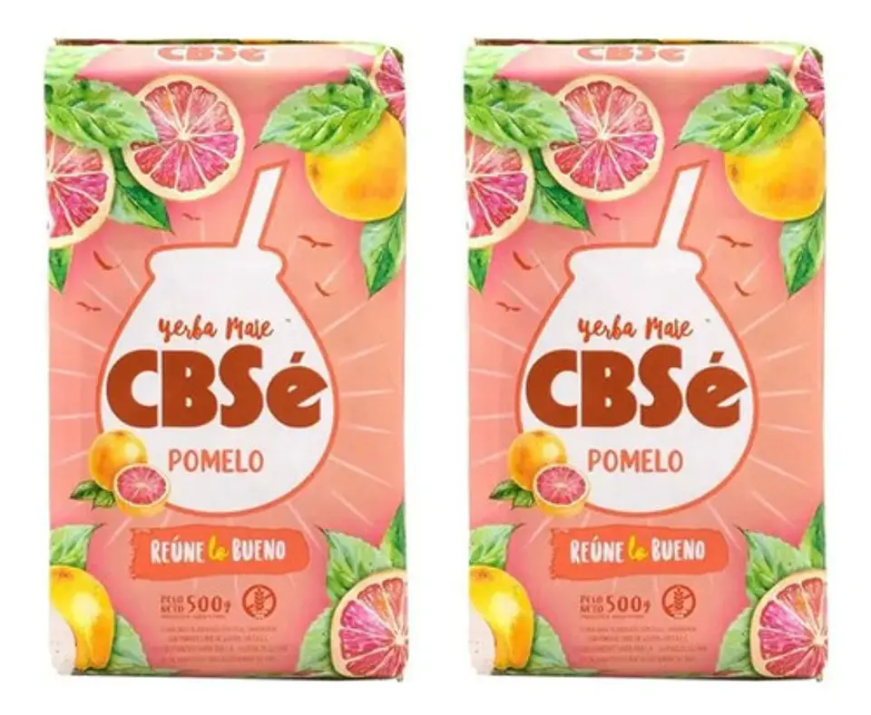 Pack X2u Yerba Mate Cbsé De Pomelo 500g 1