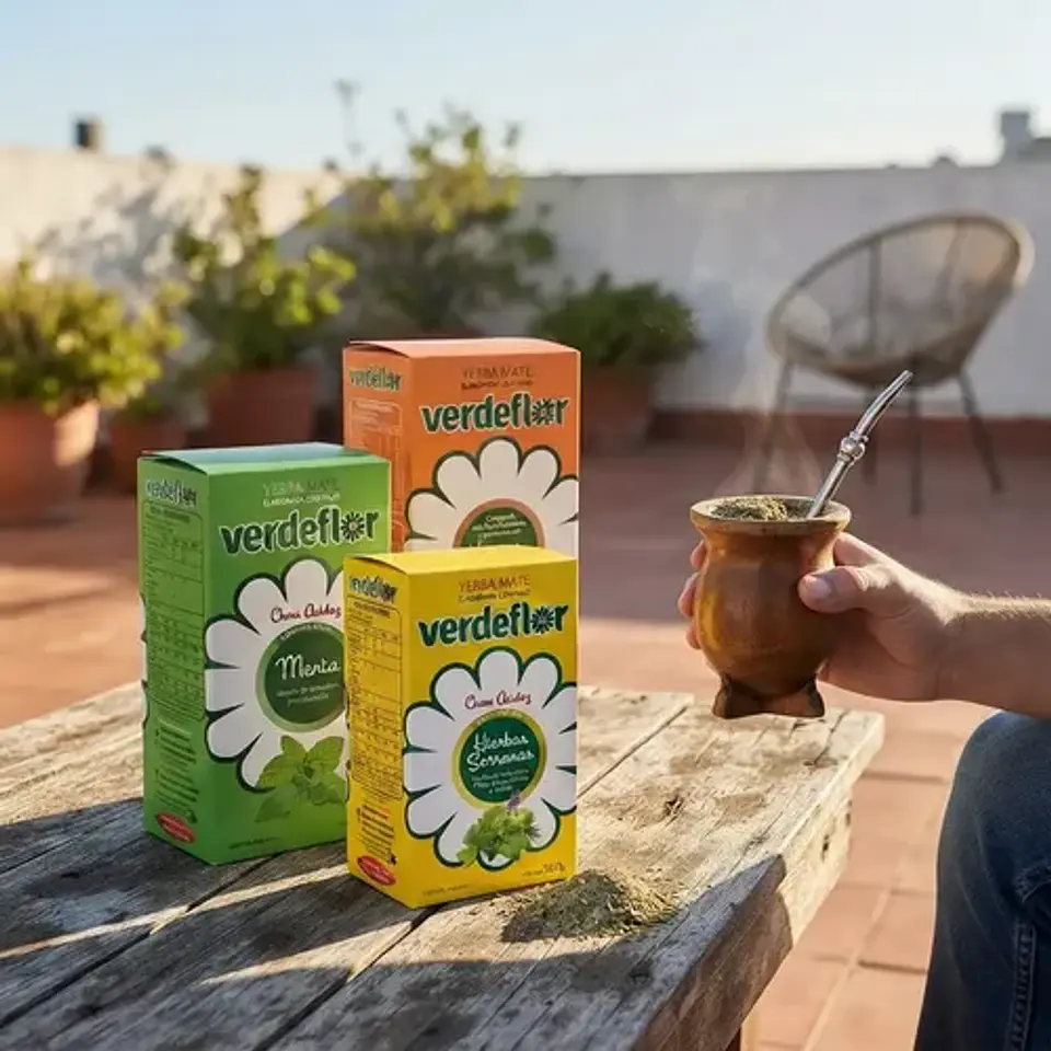 Pack 3 Yerba Mate Verdeflor 500g Menta H.serranas Naranja 3