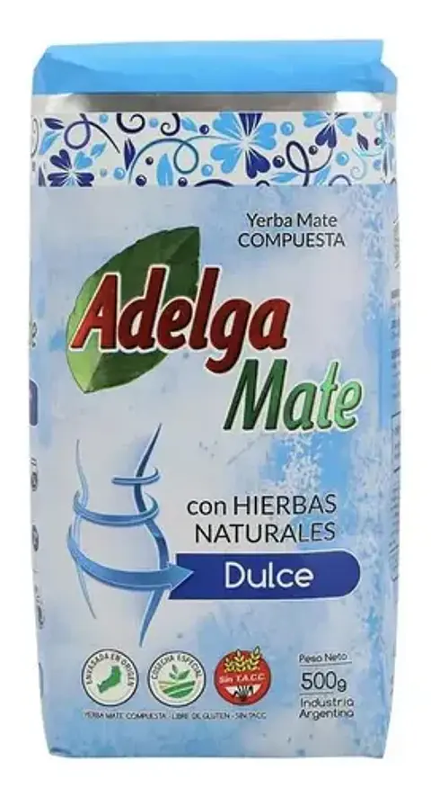 Yerba Mate Adelga Mate C/hierbas Nat. Dulce De 500 Grs ADELGAMATE