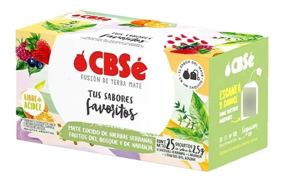 Cbsé Yerba Mate Cocido Sabores Favoritos 25 Bolsitas / Qtq 1